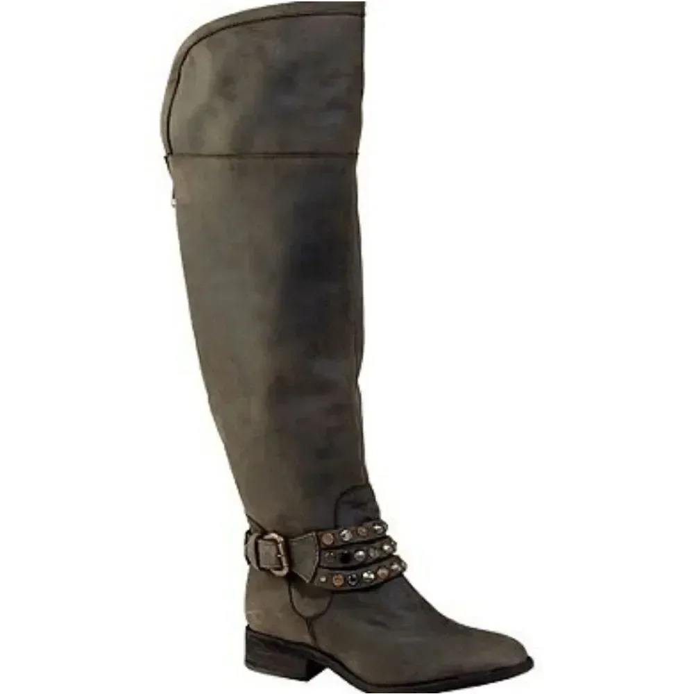Steven Smoken Studded Western Over The Knee Boot Sz 6